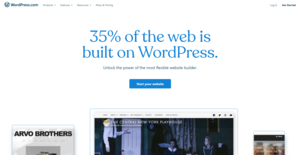 A screenshot of a WordPress webpage