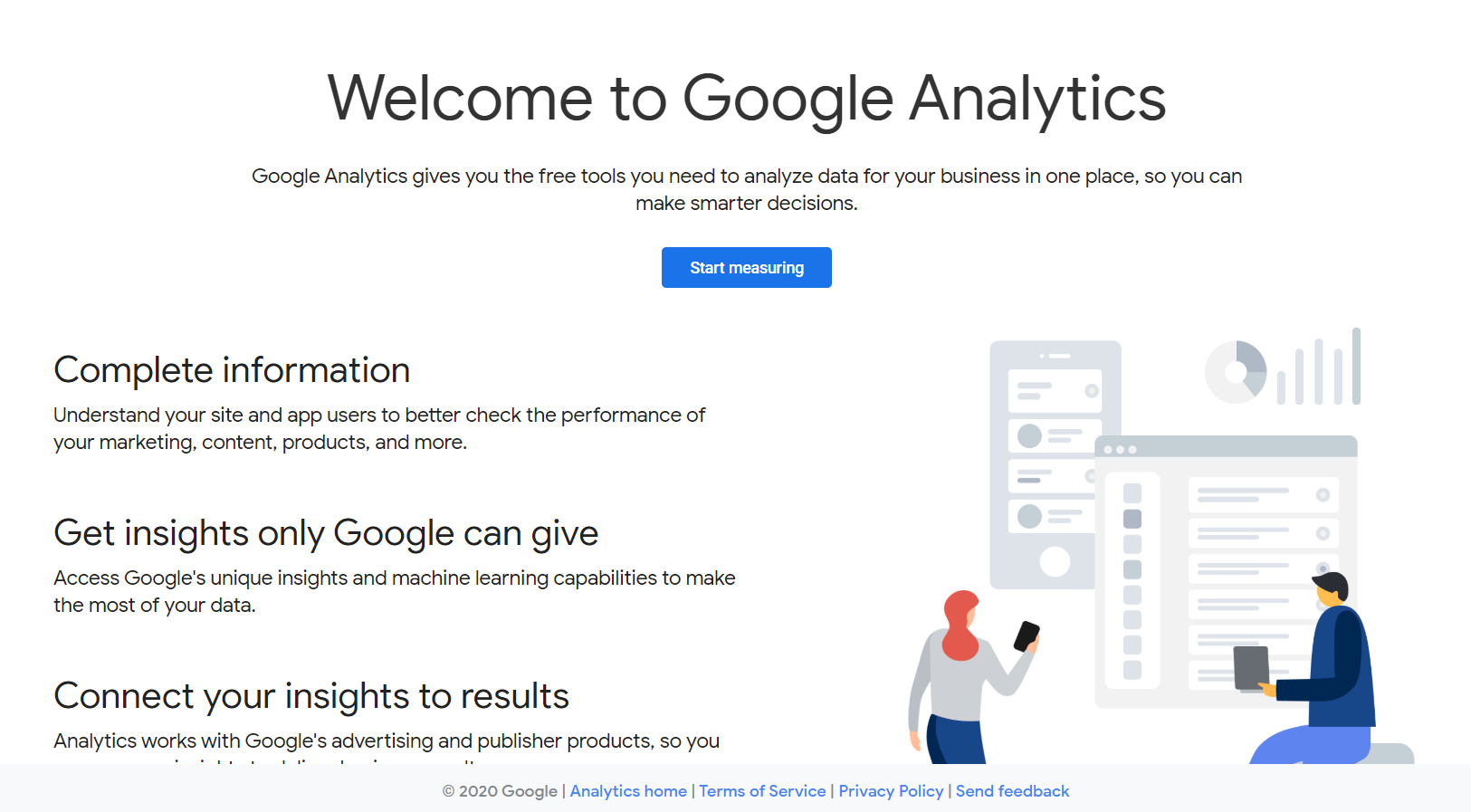 A screenshot of an Google Analytics webpage